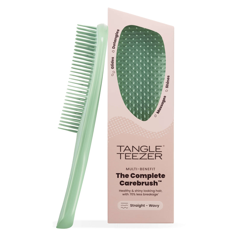 Tangle Teezer The Complete Carebrush in Glistening Jade for Straight - Wavy hair with packaging
